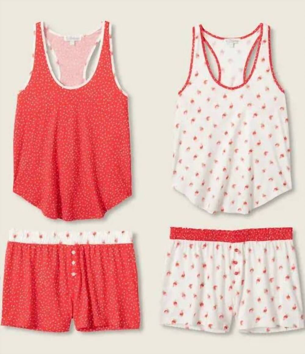 NEW PJ SALVAGE women's dot tank and short set in ruby